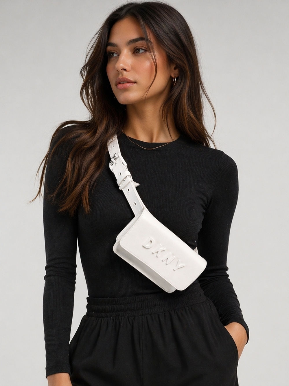 DKNY White Fanny Belt Bag